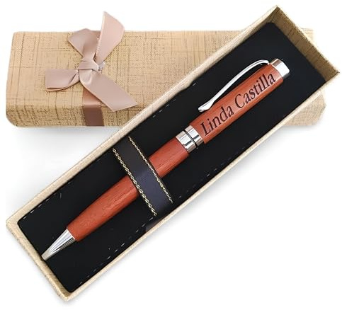 weastyle Cadeau Personnalisé Homme Femme - Stylo Luxe Gravé Prénom en Bois avec Coffret Cadeau - Idée Cadeau Anniversaire Noël Original