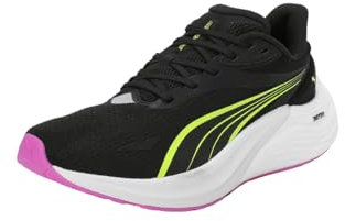 PUMA Damen Electrify Nitro 4 WN Straßen-Laufschuh, Black-Yellow ALERT, 42.5 EU