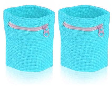 1 Paar Handgelenk Beutel, Sport Handgelenktasche mit Reißverschluss, Handgelenktasche, Schweißband, Wristbands mit Reißverschluss, Für Laufen, Joggen, Spazieren, Fahrrad, Yoga