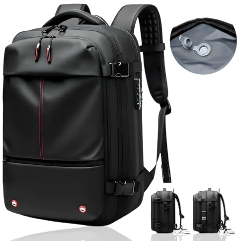 Mochila Viaje al Vacio - Gran Capacidad con Sistema de Compresión para meter un 50% más de ropa para vuelos de 4 a 7 días y viajar cómodamente en Cabina - Mochila Impermeable con Sistema Aspirable
