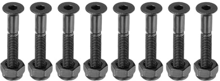 PATIKIL Skateboard Hardware Kit 1-1/4, 8pcs Carbon Steel Grade 8.8 Mounting Screws Bolts Nuts Set for Skateboard Cruiser, Black