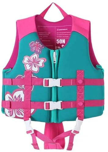 Neoprene Life Jacket, Flotation Jackets for Children with Adjustable Safety Strap, Great for Boys Girls(C,XL (10-12 Years Old))