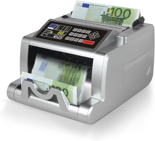 Contatore moneta per denominazioni miste, conteggio valore, contatore di banconote UV/MG/IR/MT, contatore di denaro con display, contatore di contanti EUR per aziende