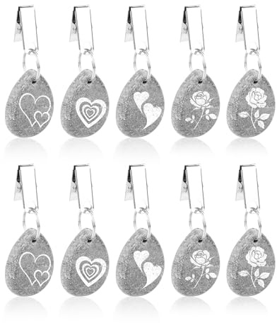 LAOYE 10 pesos para manteles de mármol auténtico, con clip de metal para exteriores, para exteriores