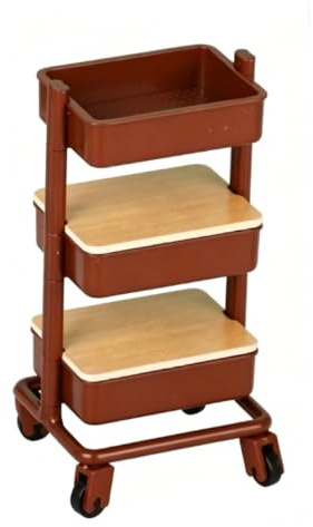 Alomejor Dockhusmöbler Miniatyr Handkärra 1:12 Skala Vagnsmodell (Stil 3) | Unika arrangemangsmöjligheter, förvaringsställ i massivt trä, 3.66 x 1.73 x 1.77 tum för dekoration av dockskåp i skala 1:12
