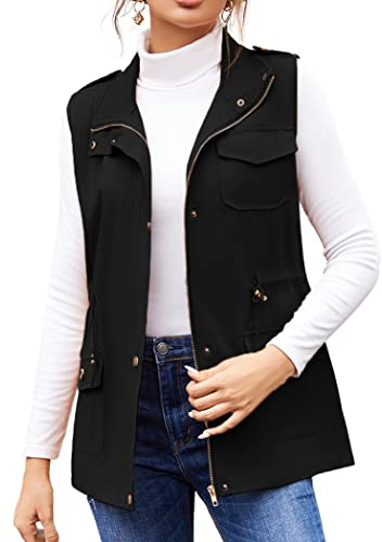 Beyove Womens Lightweight Sleeveless Military Anorak Long Vest Light Summer Jacket