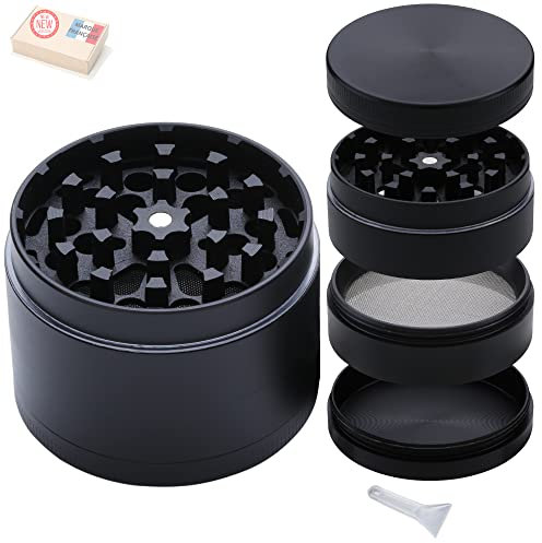 Grinder [ Marque Française] Moulin à Epices - 4 Parties dont 3 Compartiments avec Filtre et Mini Spatule - 55x40mm