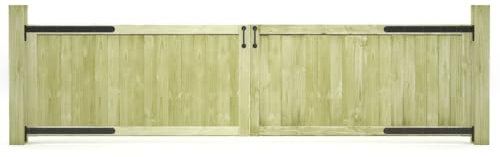 vidaXL 2x Bois de Pin Imprégné Portillons de Jardin 300x75 cm Portail Clôture