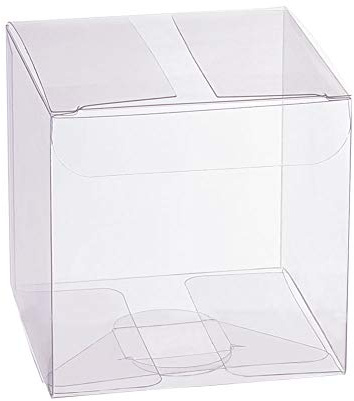 BENECREAT 30 Pezzi Scatola Trasparente di Imballaggio in PVC Plastica 7x7x7cm Contenitore Regalo in Pellicola AntiGraffio Contenitore di Cioccolato Dolce per Matrimonio Festa Compleanno