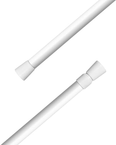 Ejoyous Utdragbar klämstång, gardinstång, teleskopisk duschdraperistång, massiv utan borrning, spännstång, järnstänger för duschskåp, 105–190 cm