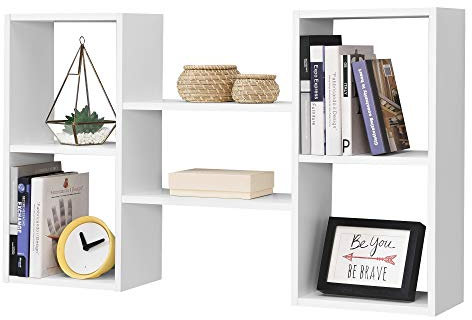 [en.casa] Wandregal Lillesand mit 5 Ablagen Hängeregal Schweberegal 101 x 18 x 60 cm Weiß