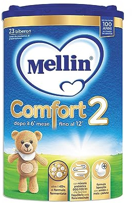 Mellin Comfort 2, Latte di Proseguimento in Polvere per Lattanti dal 6° mese al 12° mese compiuto, Confezione da 800g
