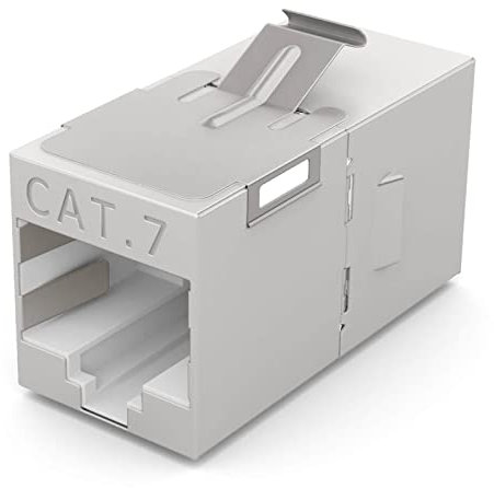 HB-DIGITAL Keystone - Cavo patch Cat.7, connettore con presa RJ45 a presa RJ45 | Keystone multimediale per pannello patch, presa di rete, supporto Keystone, connettore adattatore, connettore plug &