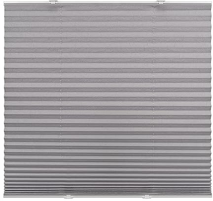 Ventanara® Plissee ohne Bohren mit Saugnapfbefestigung Faltrollo Plissee Plisseerollo (Grau, 70 x 130 cm)