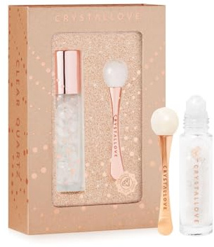 CRYSTALLOVE Clear Quartz 3D Eye Set - Masajeador de ojos y roll-on - Limited Edition