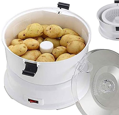 Pelador eléctrico automático de patatas – Pelador giratorio de frutas y verduras de acero inoxidable, para la cocina del hogar, pelado rápido en minutos