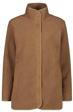 CMP - Giacca Lunga da Donna in Pile Teddy Highloft, Malto, 44