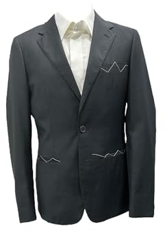 Generico Abito Uomo Sartoriale Made in Italy, Regular Fit, Fresco Lana Tasmania 150S Extrafine, Grigio Scuro, 46-60, (60 Drop 6 Regular, Grigio Scuro) Primavera Estate
