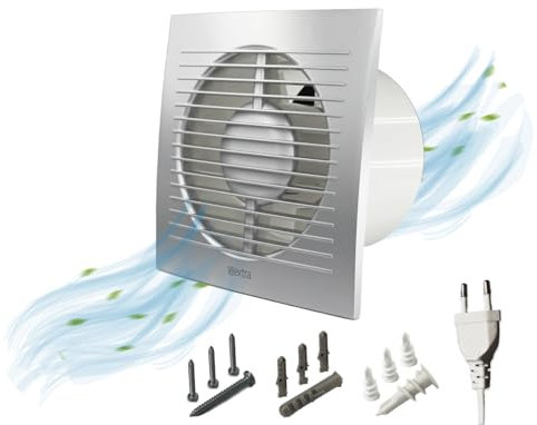 H&C VENT Ø 150mm Badlüfter mit Feuchtigkeitssensor mit Nachlauf Zeitschaltuhr │ Bad Ventilator IPX4 20W 200m³/h 40dB │ Abluftventilator Für Badezimmer Küche Garage Gewächshaus Growzelt WC Fan│ Lüfter