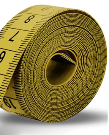 ORIENTO Mètre Ruban pour Corps et Couture 150 cm/60 Pouces, Ruban de Mesure Souple Double Face pour Mesures du Corps, Couture, Perte de Poids et Artisanat, Centimètres et Pouces (Jaune)