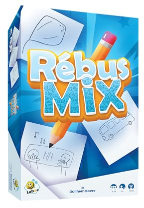 Rebus Mix - Jeu de société coopératif - Jeu d'ambiance - Amusant, drôle et Rapide - idéal Entre Amis et en Famille - dès 8 Ans - 4 à 14 Joueurs - Dessin et déduction - Blackrock Games - Lubee