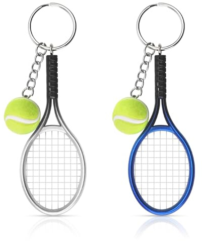 LOLANIUT 2 st tennis nyckelring tennis gåvor, tennisboll hängare, väskor hängare, handboll trosor män och tennistillbehör män, friidrott