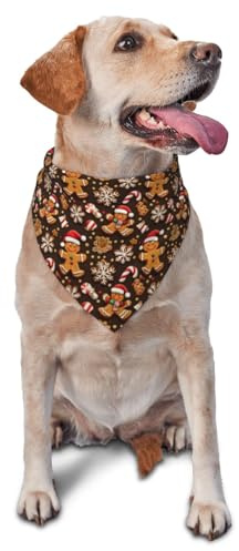 Pan De Jengibre Navideño Hombre Impresión Baberos Perros Ajustable Bandana Mascotas Lavable Pañuelo El Cuello del Perro para Mascotas Cachorros Accesorios