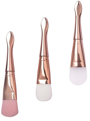 IDEANATEGRATE Pinceles para Mascarilla Facial Herramienta Delicada y Profesional Set de 3 Cerdas Suaves y Silicona para Aplicar Mascarillas y Maquillaje