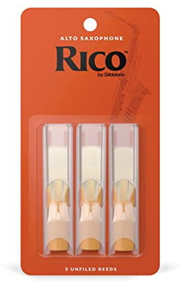 Rico by D'Addario Saxophon Blätter | Hochpräzise gefertigt | Alt Saxophon Blätter 2 Stärke | 3er-Packung | Warmer voller Ton | Angenehmes Spielgefühl