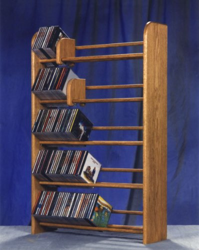 5 Row Dowel CD Rack (Honey Oak)