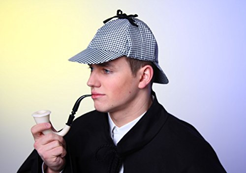 Festartikel Müller Detektiv Mütze kariert Karneval Zubehör passend zum Sherlock Kostüm