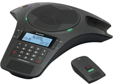 ALCATEL Conference 1500 - Analoges Gerät mit hoher Audioqualität - Büro/Home Office - Kleiner Besprechungsraum - 2 abnehmbare DECT-Mikrofone - Beleuchtetes Display mit Anrufer-ID - Freisprechfunktion