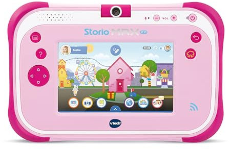VTech - Storio Max 2.0 Rose, Tablette Enfants Tactile, Éducative et Sécurisée avec Écran Couleur 5 Pouces, WiFi, Android, Appareil Photo, Cadeau Enfant de 3 Ans à 11 Ans - Contenu en Français