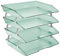 Acrimet Facility 4 Ebenen Briefablage Seiteneinschub, Letter Tray/A4, Desktop Datei Organizer, Kunststoff (Transparent Grün)