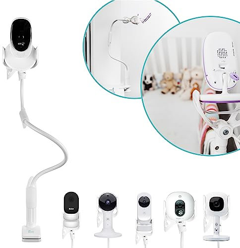 Flexi Twist | Universal Baby Monitor Holder | Secure with Straps & Clamp to Furniture | No Drilling Required | Flexible Baby Camera Mount | Baby Monitor Stand