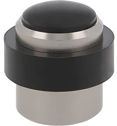 Amig - Butée pour portes de passage | Diamètre 30 x 36 mm | Modèle 205 | Aluminium avec finition noire mate | Canto rond | Comprend des tirefonds + chevilles pour son installation