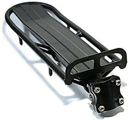 Bike Rack Bicycle Alloy Seatpost Mount Aluminum Touring Rear Rack Carrier Frame Mounted for Heavier Top Side Loads Black 1pc