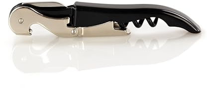 Qpractiko | Cavatappi cameriere | Acciaio inossidabile, spirale teflon, lama taglia-capsule, aprilamiera integrato | Design ergonomico | Apertura bottiglie vino