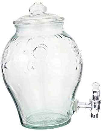 KITANDOVE 1pieza Tarro De Vidrio Hermético con Grifo para Almacenamiento De Jugo y Vino Recipiente Transparente para Bebidas y Licores para Uso Cocina y Celebraciones