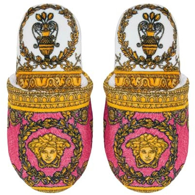 Versace Hausschuhe Frottee I Love Baroque, Größe:M, Farbe:White/Fuchsia