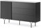 Easy4You Kommode R1 Schwarz 144x83x38 cm (B x H x T) mit 3 Schubladen und Tür Sideboard Ideal für Wohnzimmer, Schlafzimmer Moderne Elegante Schubladenschrank mit Beinen