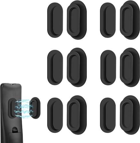 6 Pack Magnetic Remote Control Holder, Silicone, Self-Adhesive No-Drill | Upgraded Silicone Magnetic Wall Mount for TV, Fan, & Air Conditioner Remotes. Great for Bedroom Accessories and RV Storage