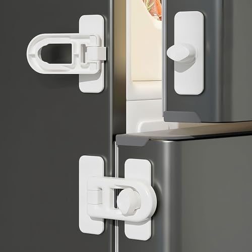 Cerraduras de Seguridad para Niños 6 Piezas Cerradura Puerta de Frigorífico para Niños, Cerradura Nevera con Adhesivo para Frigorífico Congelador Archivador Cajones Armario Ventana