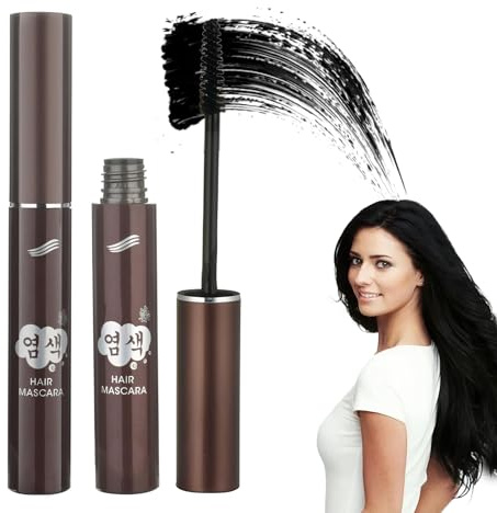 Black Hair Mascara, Semi-Permanent Root Touch Up Colour, 1 Tube With Brush | Targeted Grey Coverage, Controlled Strand-By-Strand Application, For Use Before Leaving Home Or Between Colouring Sessions