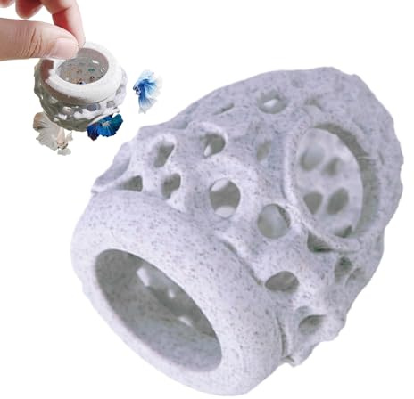 Petite Maison Poreuse Betta, nid d'élevage de crevettes, abri réaliste en Pierre de Corail Multi-Trous, grottes et caches d'aquarium multifonctionnels pour décoration d'aquariums de Poissons
