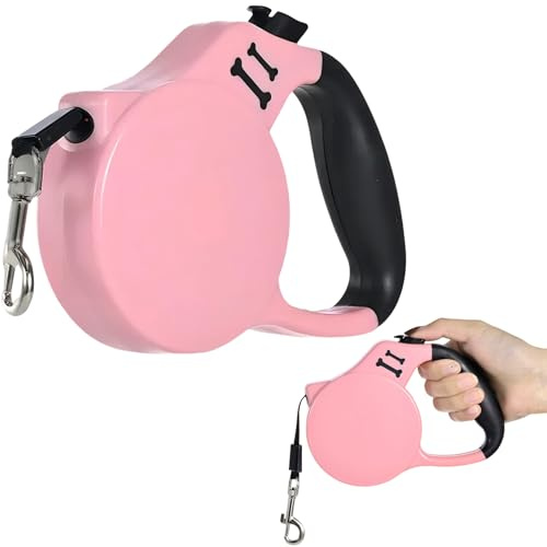 Maslasee Retractable Dog Lead Tangle-Free Retractable Dog Leash, 3m/30kg Heavy-Duty Extendable Dog Leads, Robust Self-Locking Dog Lise with Quick-Lock Pause System for Outdoor Walking & Jogging Use