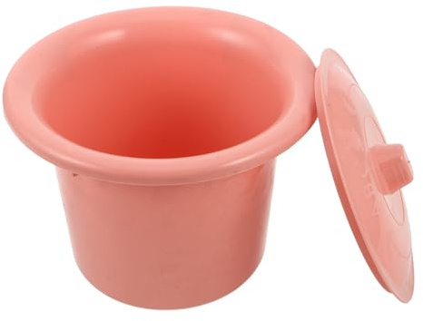 Healeved Urinario Portátil para Adultos con Tapa a Prueba de Olores, Cubo de Plástico Rosa de Gran Capacidad, Bacinilla Unisex para Uso Nocturno en Casa, Hospital y Viajes Reutilizable