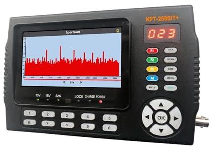 Buscador de satélite KPT-259S/T+ AHD DVB-S2 DVB-T2 DVB-C. Análisis Espectro del Receptor TV HD. KPT-259ST Plus vs. KPT-716ST