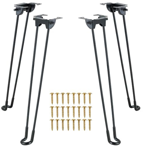 SXYHCK 4 Pz Gambe Per Mobili Pieghevole, Piedi Per Mobili, 32cm Gambe Per Tavolo A Forcina Pieghevoli, Piedi Per Tavolo Metallo Nero Per Sedie Scrivanie Divani Panche(45cm/18in)