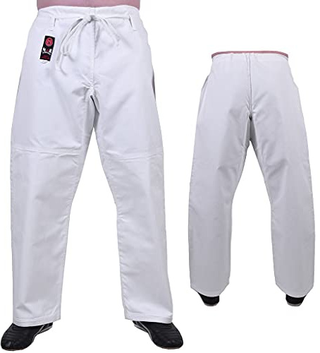 MAR | Martial Arts Judo Trousers, White Uniform Trouser | Men & Women; Kids & Adult Sizes | Judo Suit Bottoms for Kids, BJJ, Aikido Suit (A2-MAR-31)